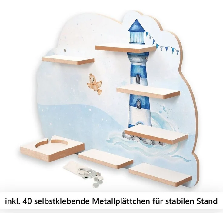 Kreative Feder Wandregal MUSIKBOX-REGAL Leuchtturm, für TONIE-BOX und TONIES inkl. 40 Metallplättchen – Bild 1