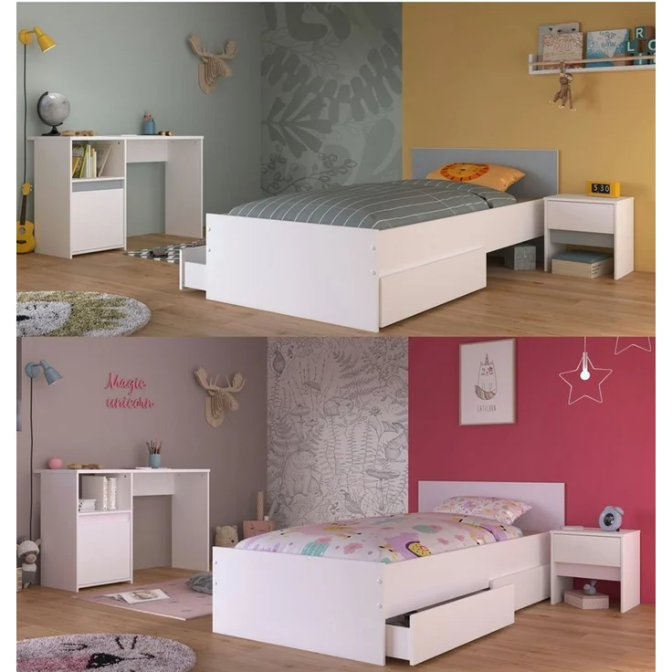 Parisot Pirouette27 Kinder-/Jugendzimmer-Set – 3-teilig, erhältlich in Weiß und Grau oder Rosa – Bild 1