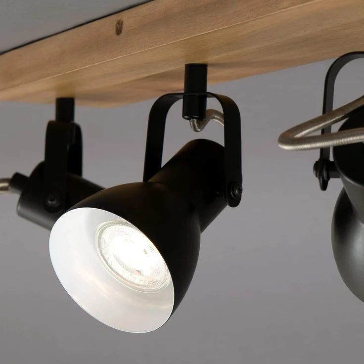 Briloner Leuchten LED Deckenspot 2902-035, ohne Leuchtmittel, 2700K - Extra-Warmweiß, Deckenlampe, 48x10x13,5cm, Schwarz, max. 35W, GU10, Wohnzimmer, Flur – Bild 6