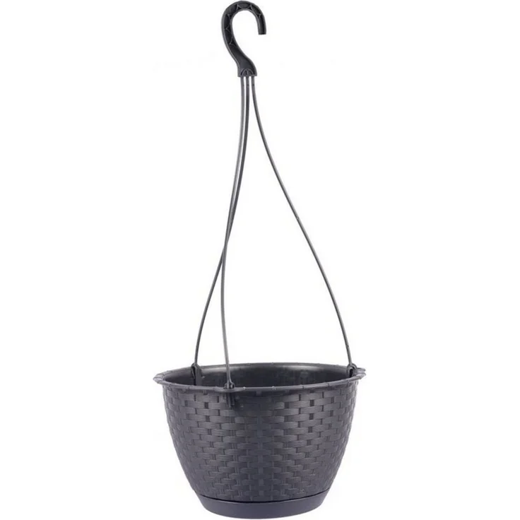 Blumenampel anthrazit Hängeampel Pflanzampel Hängetopf Pflanzschale Blumentopf – Bild 1