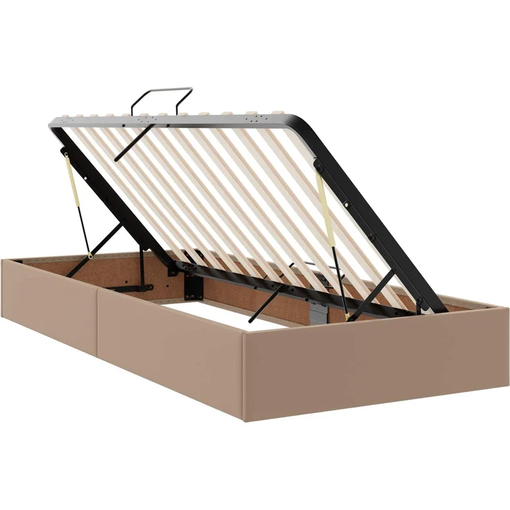 vidaXL Ottoman Bettgestell Cappuccino 90 x 190 cm Kunstleder 3442753 – Bild 6