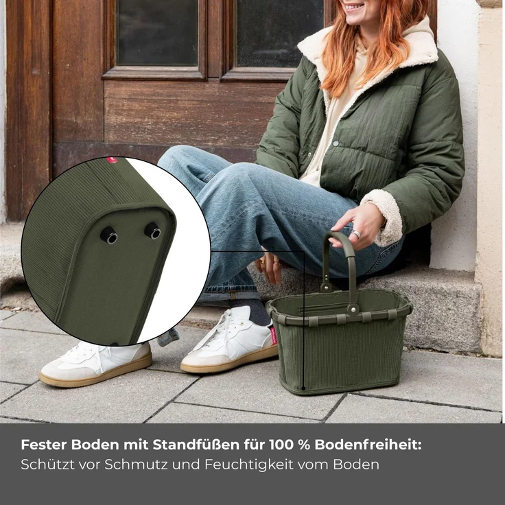 reisenthel Carrybag BN5057 XS cord dark matcha Einkaufskorb Tragekorb – Bild 4