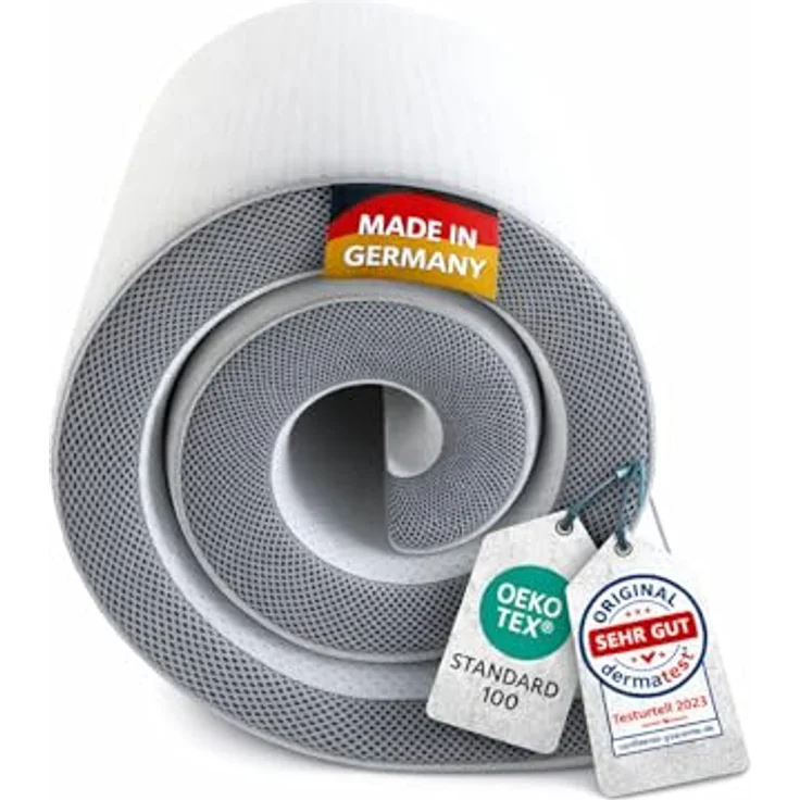 KNERST, Topper Matratzentopper 7-Zonen Komfort, 7cm Höhe, atmungsaktiv, pflegeleicht, 7 cm hoch Gel Topper,waschbarer Bezug, rutschfest, ergonomisch – Bild 2