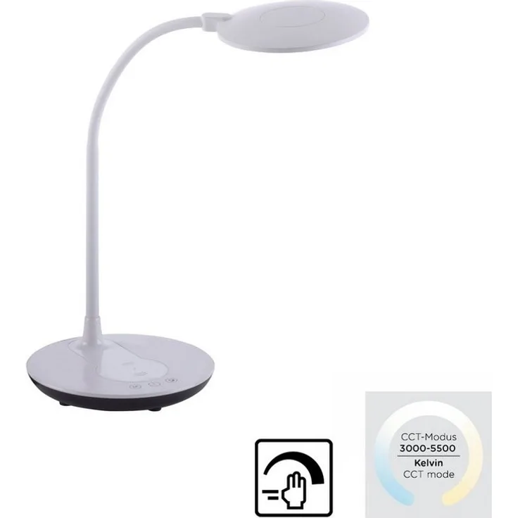 JUST LIGHT LED Nachttischlampe ASTRID, Dimmfunktion, Farbsteuerung, LED fest integriert, warmweiß - kaltweiß, dimmbar über Touchdimmer