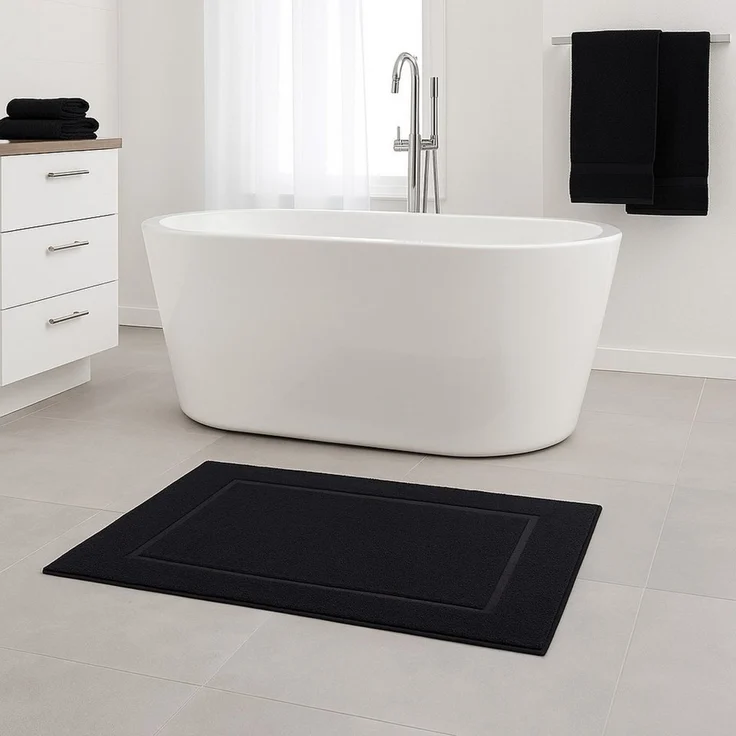 Betz Badematte 2er Set Badvorleger Premium Badematte Badteppich Größe 50x70 cm, beidseitig nutzbar, Baumwolle, Qualität 650g/m² – Bild 3