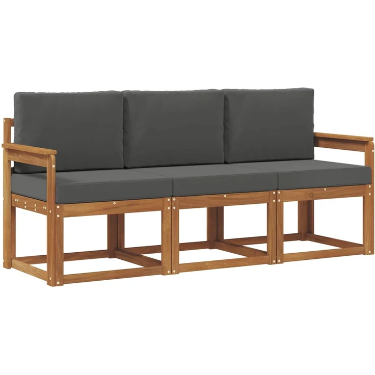 vidaXL Outdoor-Sofagarnitur 3 stk. 3-Sitzer Natur und Anthrazit 3365930 – Bild 2