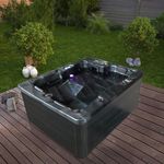 HOME DELUXE Outdoor-Whirlpool 'Black Marble Pure', 210 x 160 cm, für 3 Personen
