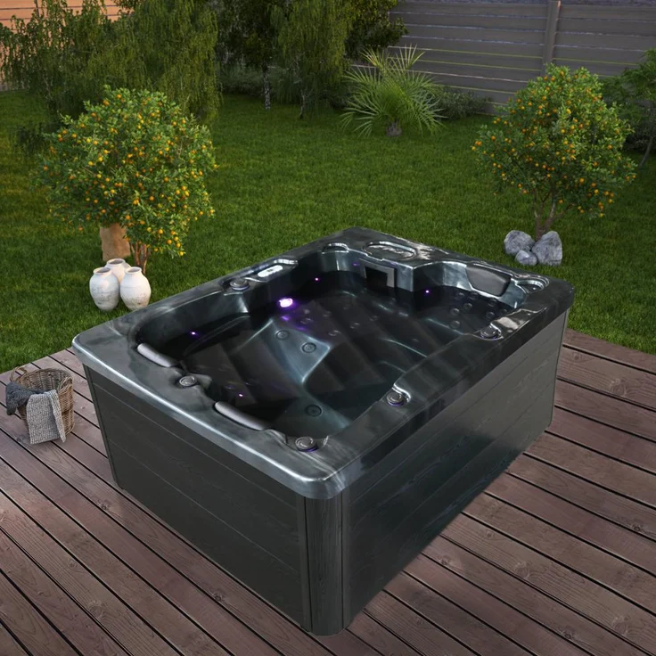 HOME DELUXE Outdoor-Whirlpool 'Black Marble Pure', 210 x 160 cm, für 3 Personen – Bild 1
