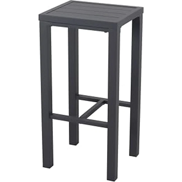 LECO Bar-Sitzgruppe/Gartentheke ELSA, 1 Theke mit 4 Hockern, Aluminiumgestell anthrazit, Silikatplatten in Holzoptik, 1,57x0,80x2,09 m – Bild 5