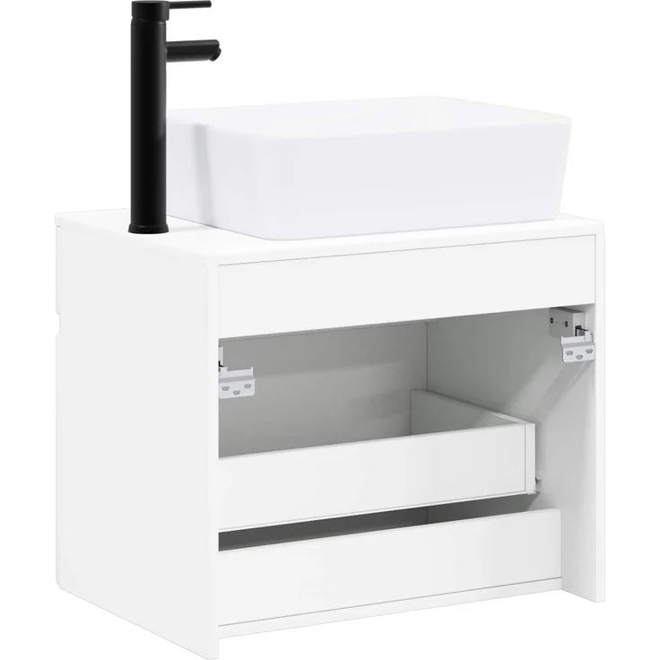 vidaXL Waschbeckenschrank Hochglanz Weiß 59 x 44,5 x 80 cm 3404304 – Bild 7