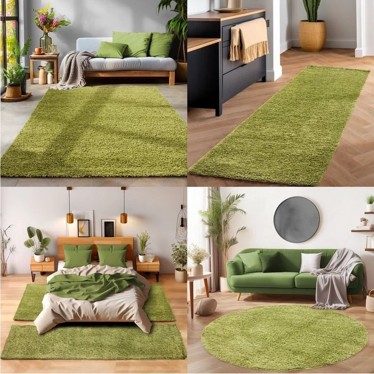 SIMPEX24 Teppich Unicolor - Einfarbig, Rechteckig, Höhe: 30 mm, Einfarbig Shaggy Teppich Wohnzimmer Langflor Versch. Farben und Größen – Bild 3