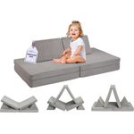 Traumnacht Abenteuer Sofa mit kuscheligem Bezug aus hochwertigem Kord Gewebe, waschbar, 81,5 x 81,5 x 12 cm, steingrau, produziert nach deutschem Qualitätsstandard