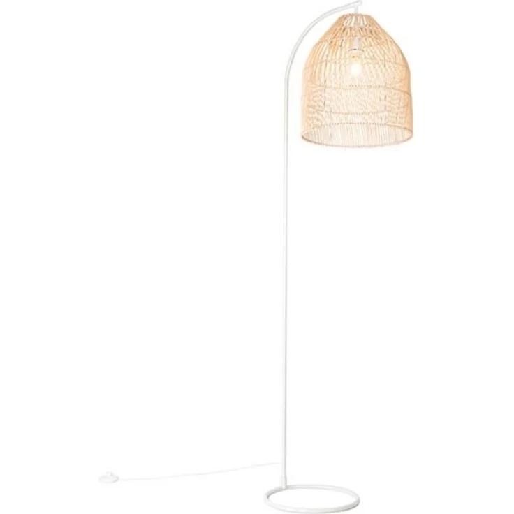 Qazqa Stehlampe Sam, ohne Leuchtmittel, E27, Weiß, Landhaus, Stahl, 1-flammig – Bild 4