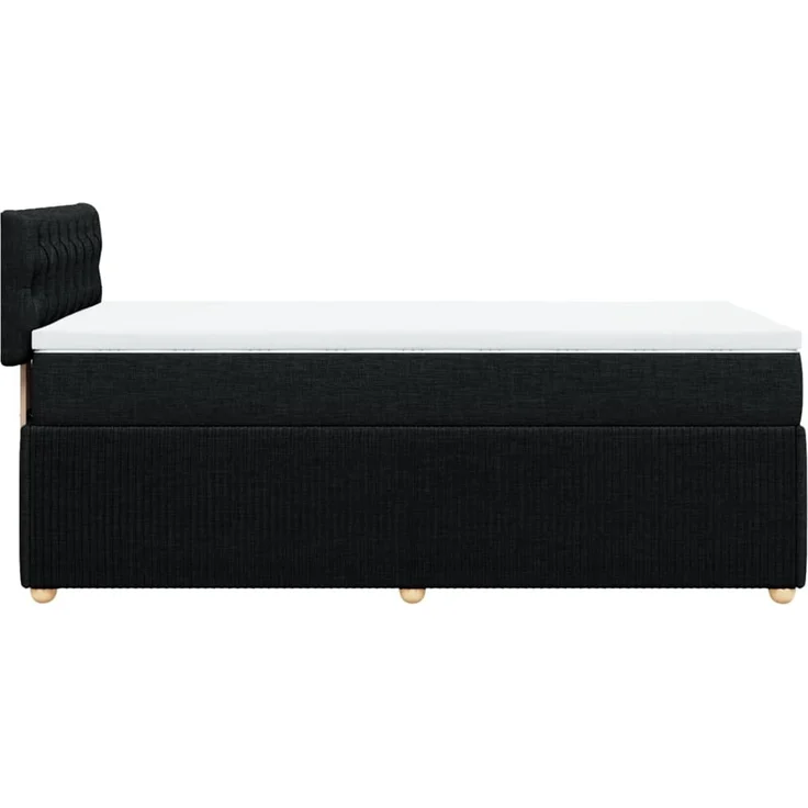 vidaXL Boxspringbett mit Matratze Schwarz 100x200 cm Stoff 3287376 – Bild 5