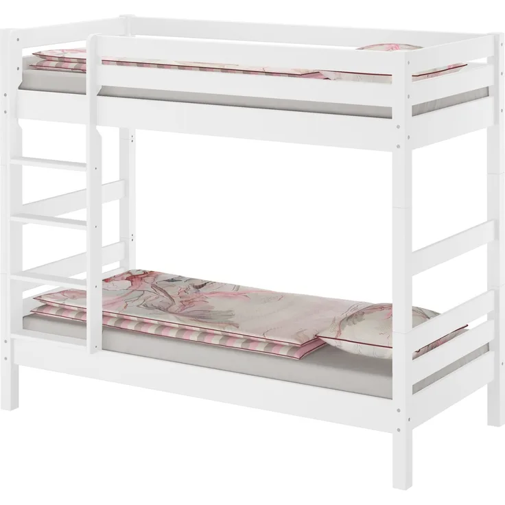Etagenbett Massivholz Buche waschweiß 90x200 Stockbett mit wählbarem Zubehör V-60.17-09Wohne Zubehör