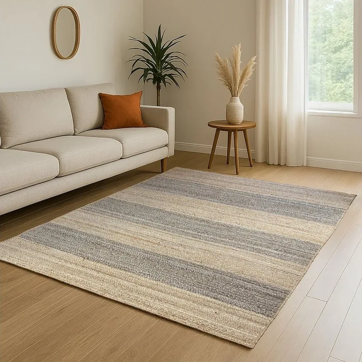 Myflair Möbel & Accessoires Teppich Natural Bengal, rechteckig, Höhe: 10 mm, Juteteppich, Wendeteppich, handgeflochten, gestreift, auch als Läufer