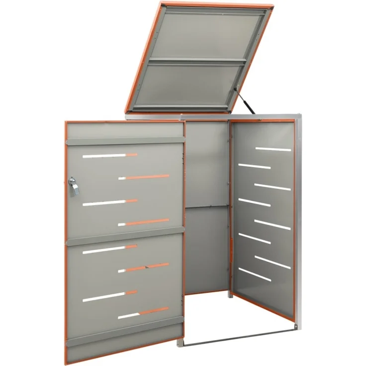 vidaXL Mülltonnenbox für 1 Tonne 69x77,5x112,5 cm Edelstahl 149562 – Bild 7