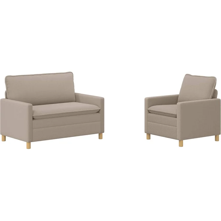 vidaXL Sofa Set 2 stk. Hellgrau Stoff 3417035 – Bild 2