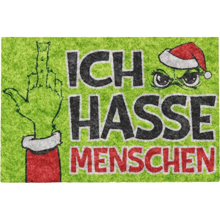 Annastore Fußmatte Fußmatte mit Anti-Weihnachts-Design - Ich hasse Menschen, Festtags-Muffel – Bild 3