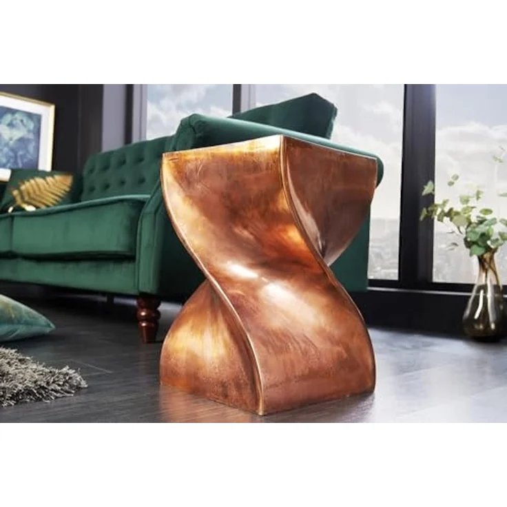 riess-ambiente Beistelltisch TWIST 30cm kupfer geflammt, Hocker · Metall · Modern Design · poliert – Bild 2