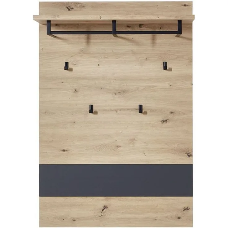 Garderobenpaneel Melanie / Memphis, Holzwerkstoff, Holzfarben, 80 x 118 x 30 cm
