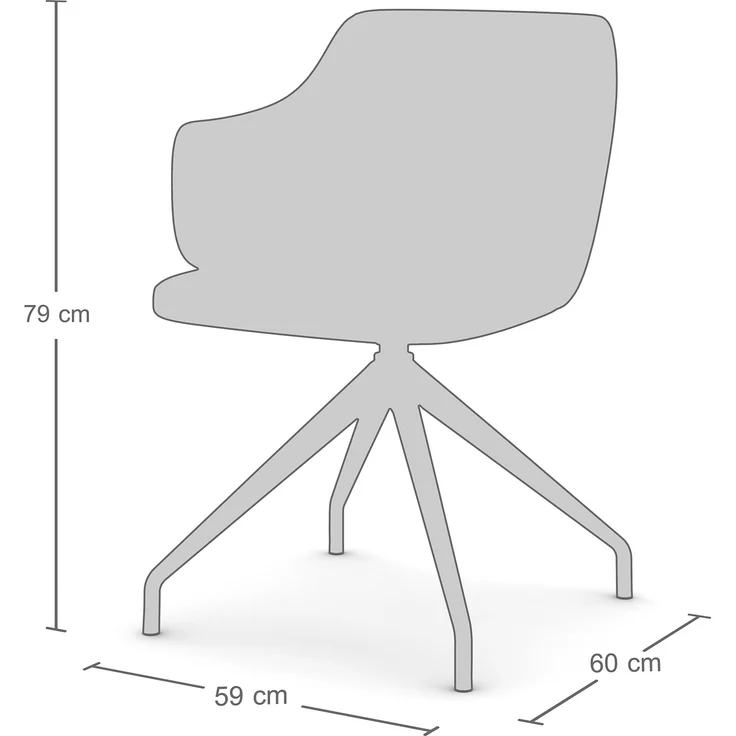 ASSMANN Schalenstuhl Consento Triest gepolstert Beige 56x58x79cm Textil – Bild 3