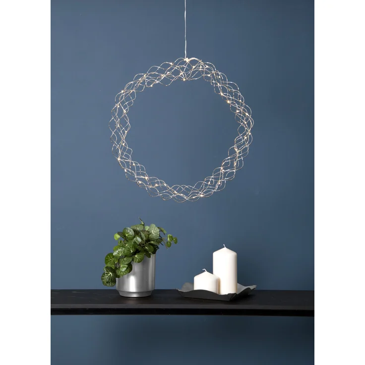 LED Lichterkranz Curly, Ø45cm, Fensterlicht, Draht/Kunststoff