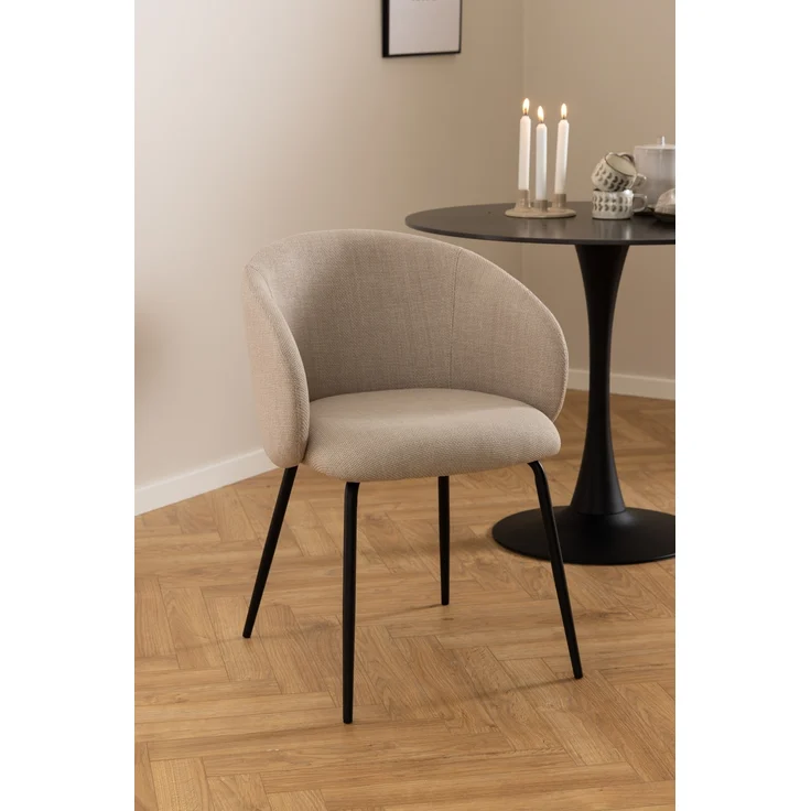Armlehnstuhl >Eleanor< (2er-Set) in Beige - 56x80,5x54,5 (BxHxT) – Bild 2