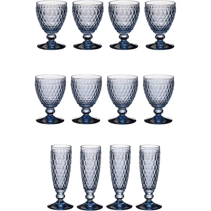 Villeroy & Boch Boston Coloured Weißwein- & Sektgläser Set 12er Set blau