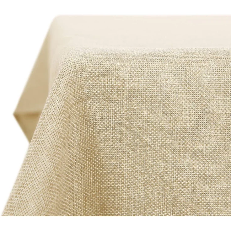 Deconovo Tischdecke Leinenoptik Tischwäsche Wasserabweisend Tischtuch Abwischbar (1er Set, pflegeleichte Tischdecken rechteckige Table Cloth), Lotuseffekt – Bild 1