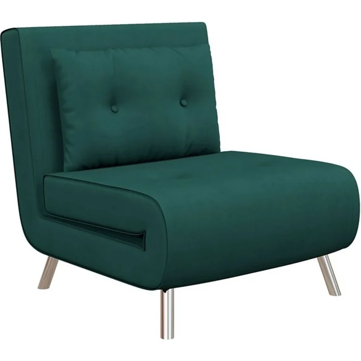 HOMCOM Sessel Schlafsessel, Klappsessel mit Bettfunktion, Einzelsofa mit Kissen (Gästebett, 1-St, Polstersofa), für Wohnzimmer, Schlafzimmer, Dunkelgrün, 77 x 88 x 83 cm – Bild 4