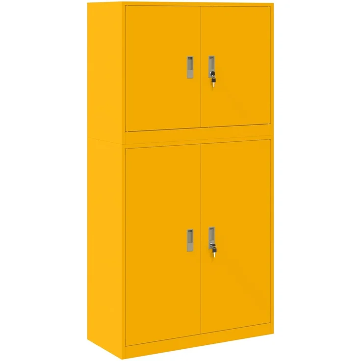 vidaXL Aufbewahrungsschrank 2 stk. Senfgelb 90 x 40 x 175 cm Stahl 3438720 – Bild 2