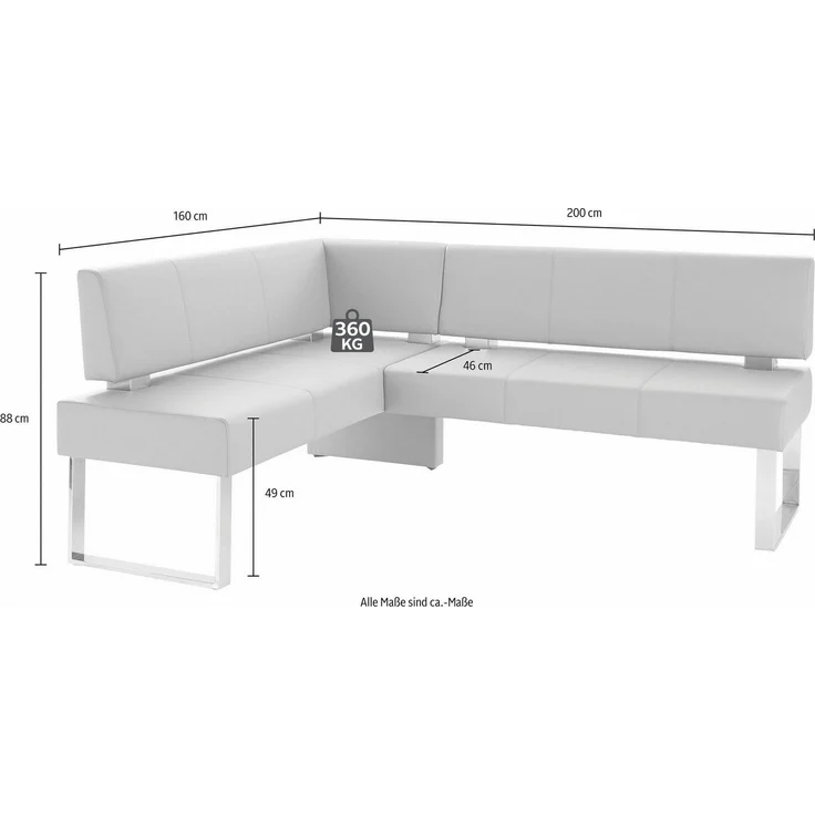 Home affaire Eckbank Rab, in 2 Breiten (180 oder 200 cm), Bezug in verschiedenen Qualitäten – Bild 3