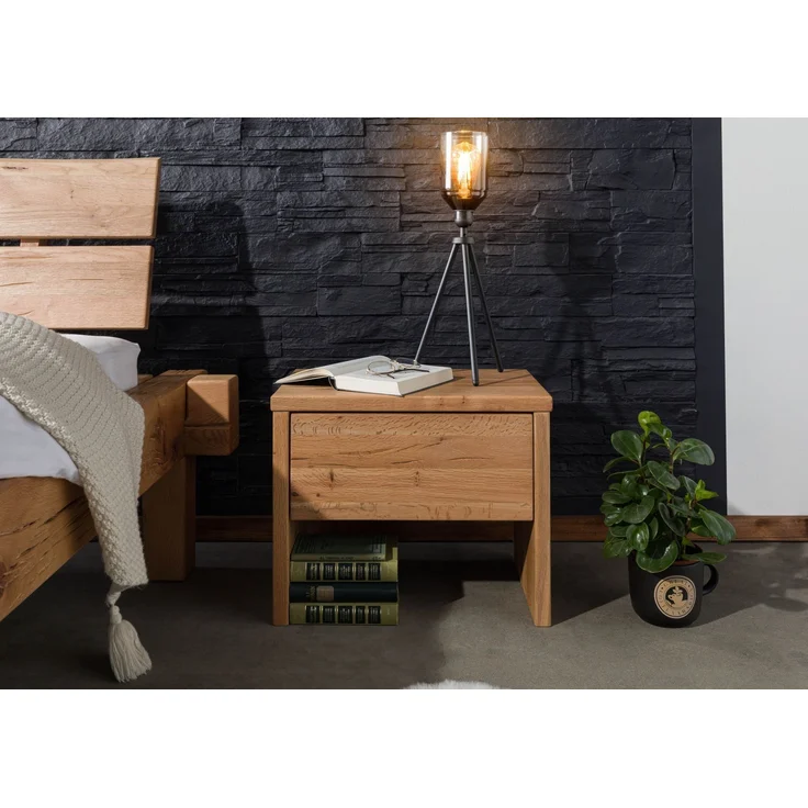 Nachttisch Zerreiche 50x35x40 natur geölt JANGALI #729 – Bild 3