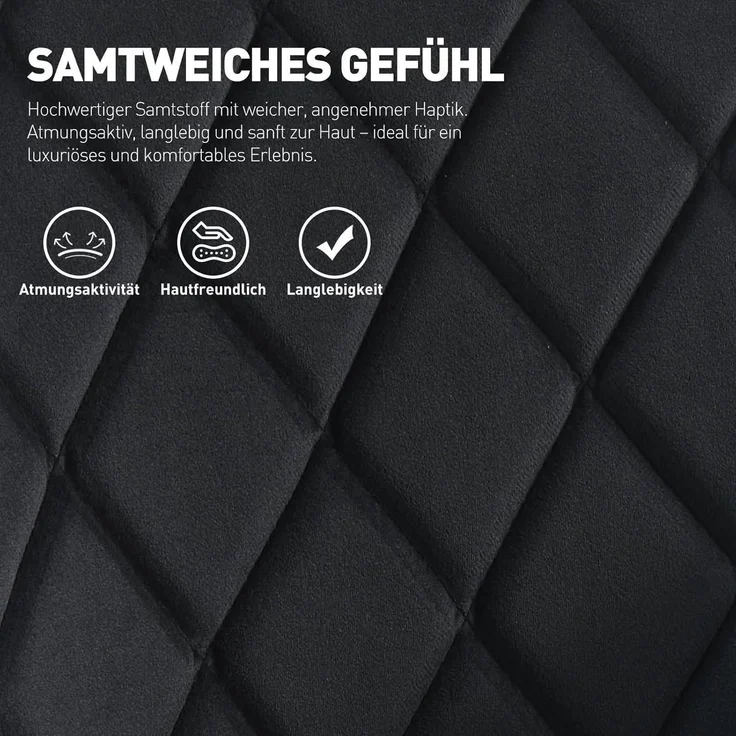 Esszimmerstühle drehbar Polsterstuhl Armlehnen 4er Set Samt Schwarz – Bild 7