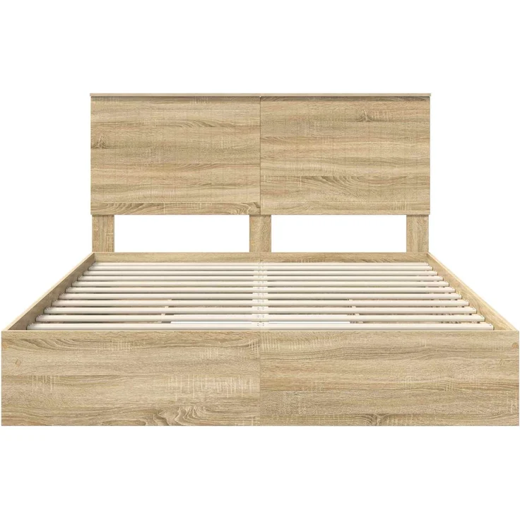 vidaXL Aufbewahrungsbett Sonoma-Eiche 150 x 200 cm Holzwerkstoff 3411196 – Bild 7
