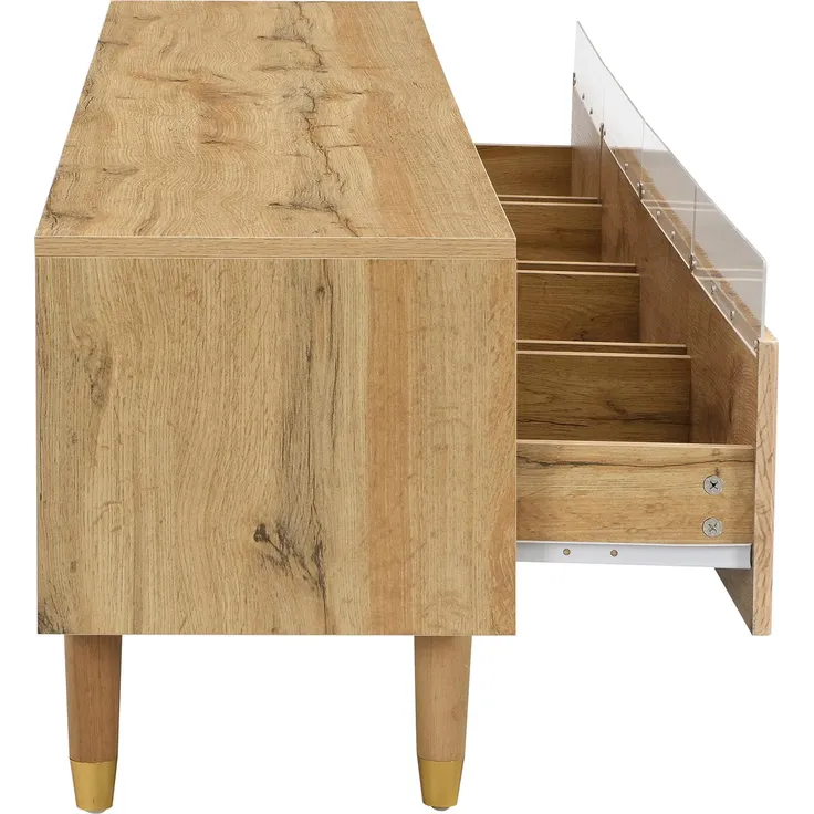 Lowboard mit Schubladen und LED-Beleuchtung, 178/35/45 cm, TV-Schrank, Fernsehtisch, Fernsehschrank für Wohnzimmer, stehend – Bild 9