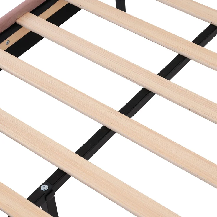 Polsterbett 90×190 cm aus Samt-Stoff mit LED-Beleuchtung, rosa – Bild 10