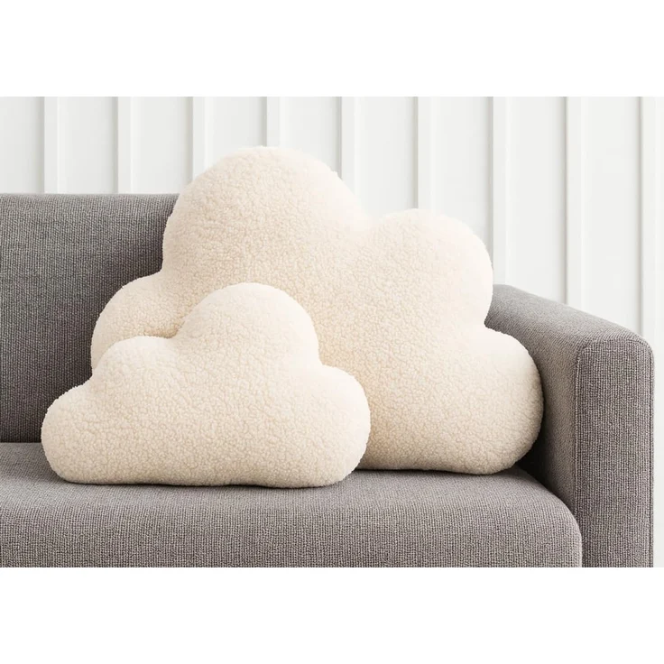 BABEES Dekokissen DEKOKISSEN Boucle Kuschelkissen Herz Wolke GROß 40x25, XXL 60x35 cm, Deko Kissen Geschenk Baby Kinderzimmer Weihnachten Babyshower – Bild 1