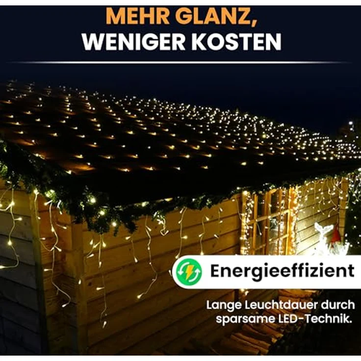 Gartenpirat Lichternetz mit warmweißen LEDs und Timer Batteriebetrieben – Bild 6
