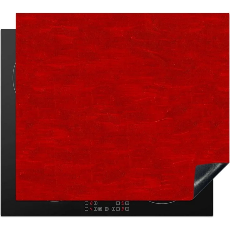 MuchoWow Herd-Abdeckplatte Muster - Ölfarbe - Rot, Vinyl, (1 tlg), Ceranfeldabdeckung Küche, Herdabdeckplatte Einteilig, 60x52 cm – Bild 1