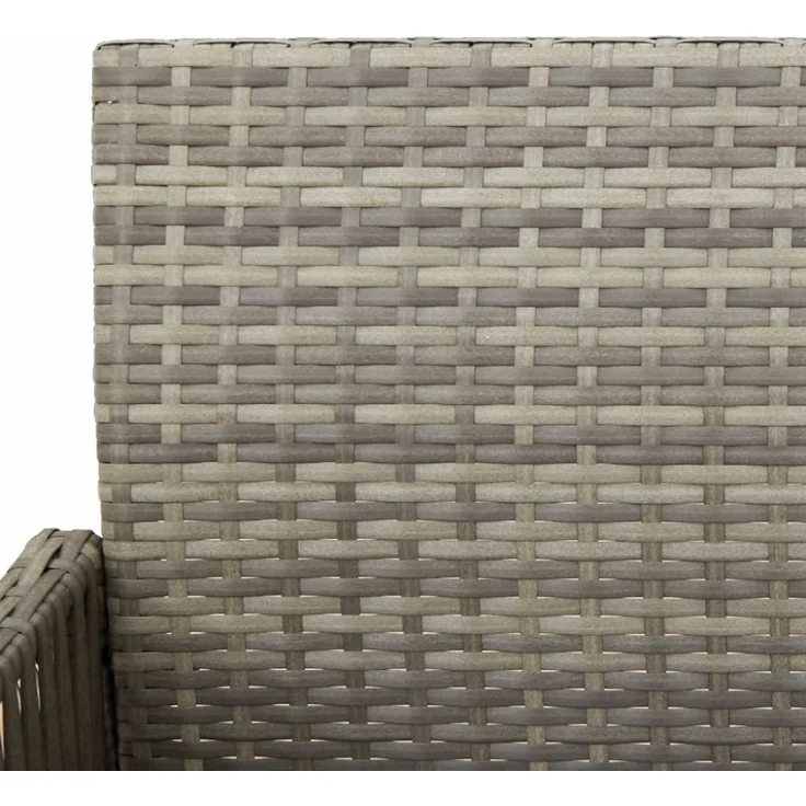 vidaXL Garten-Barhocker 2 Stk. Grau Poly Rattan 368704 – Bild 3
