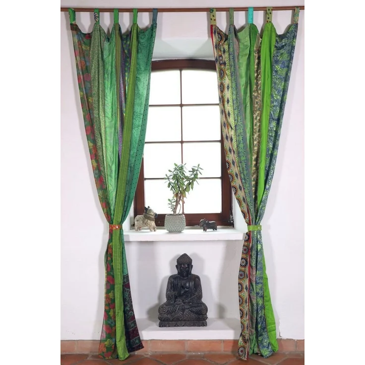 Guru-Shop Vorhang Seidiger Vorhang (1 Stk) Gardine aus Patchwork.. – Bild 3