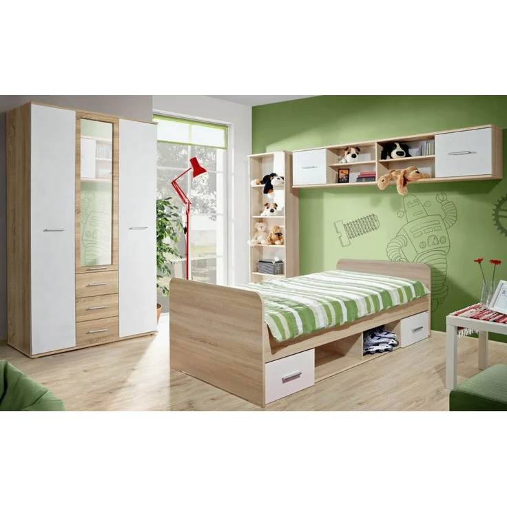 Kinderzimmer / Jugendzimmer Superior in weiß und Eiche 4-teilig – Bild 1
