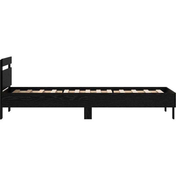 vidaXL Bettrahmen Schwarz Eichen-Optik 75 x 190 cm Holzwerkstoff 8003738 – Bild 5