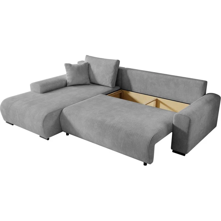 storez24 Ecksofa Soffe, mit Bettkasten und Schlaffunktion, Cordstoff, L-Form, bequem – Bild 4