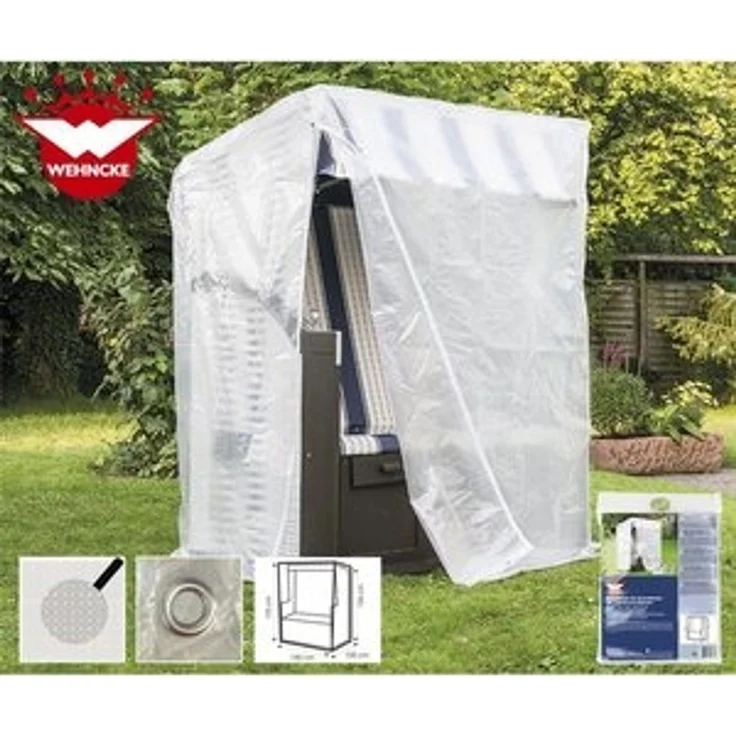 Happy People Strandkorb-Schutzhülle 79267, Hülle, Gartenmöbel, Abdeckung, 130 x 100 x 170/134 cm, transparent – Bild 6