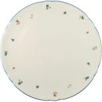 Seltmann Weiden Tortenplatte MARIE LUISE, Elfenbeinfarben, Hellblau, Ø 30 cm, Porzellan, mikrowellengeeignet, Streublumenmotiv