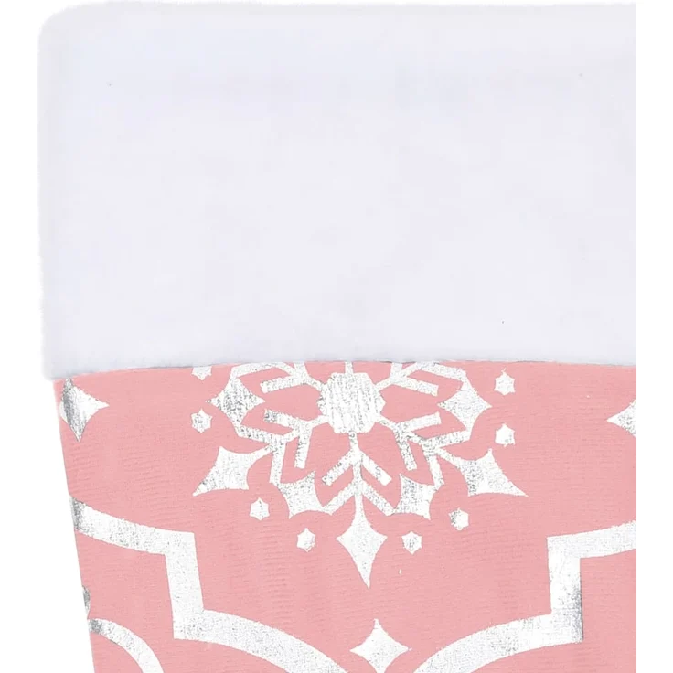 vidaXL Luxus-Weihnachtsbaumdecke mit Socke Rosa 90 cm Stoff 330284 – Bild 6