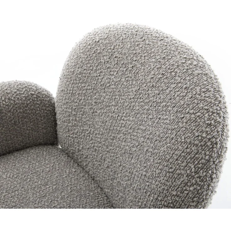 Esszimmerstuhl Nube-Flex mit Armlehnen Bouclé Silbergrau 4-Fuß konisch Edelstahl Taschenfederkern – Bild 6